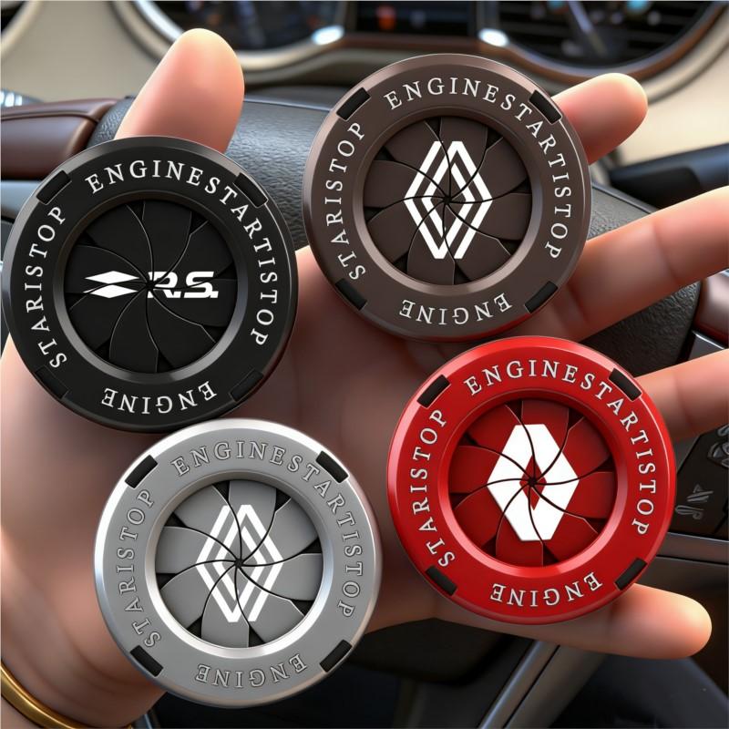 For NewRenault Car Start Stop Button Cover Car Interior Decor Engine Switch Sticker RDS Megane 2 3 4 Trafic Scenic 2 Clio Captur