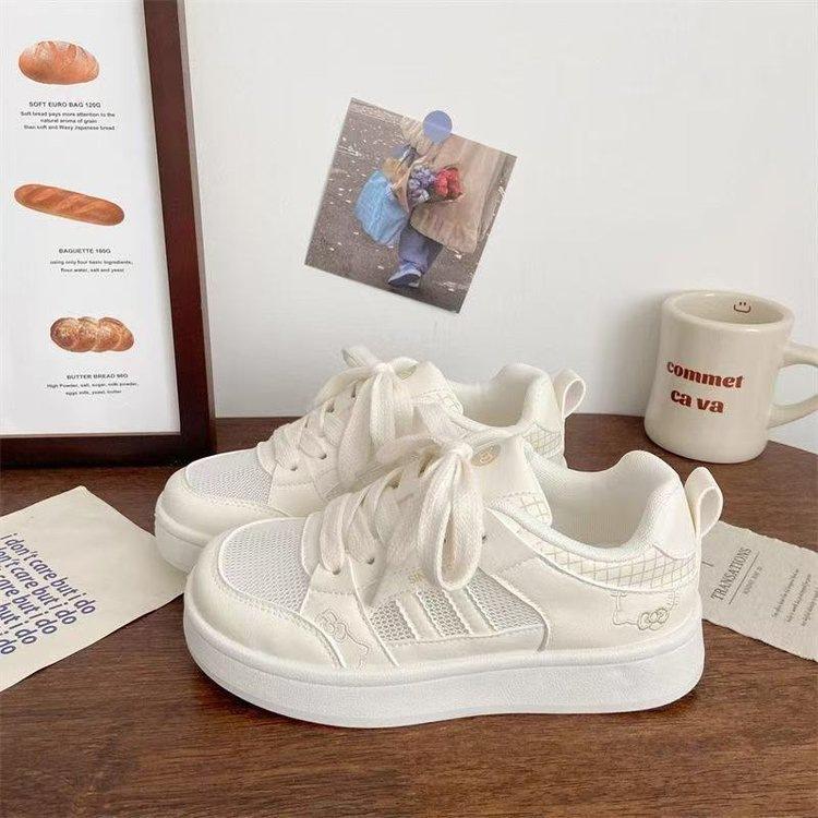 Dopamine transparent net little white shoes platform 2025 summer new chic niche design versatile sports student board shoes