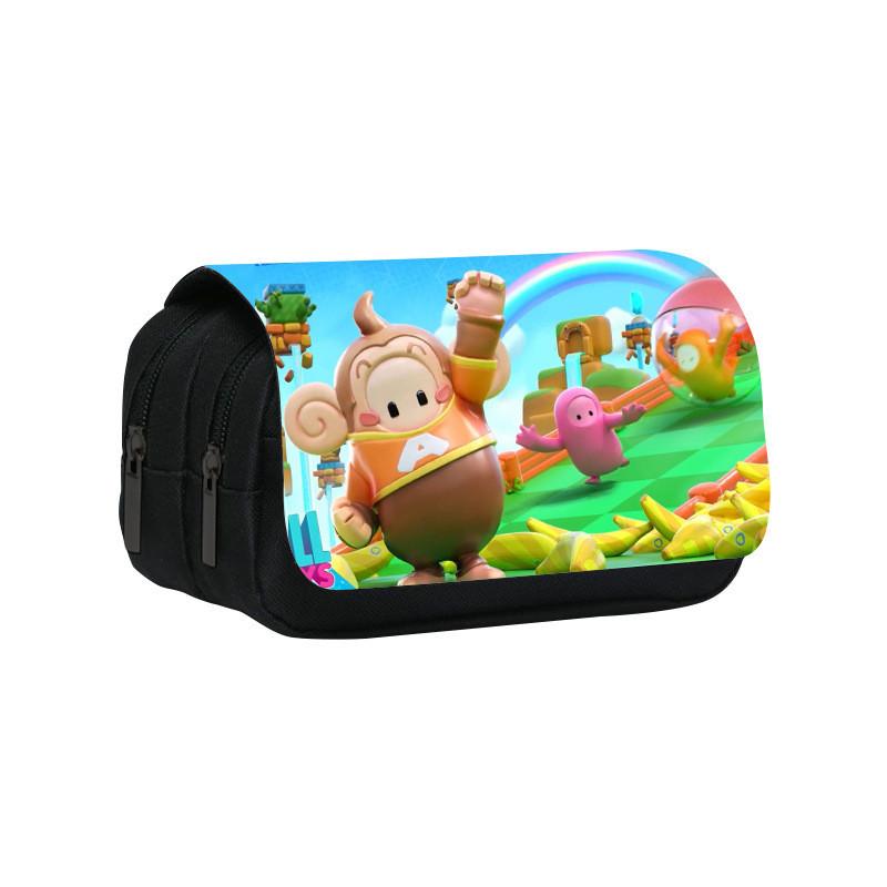 Fall Guys Pencil Case Double Layer Cartoon Stationery Bag For Students And Kids