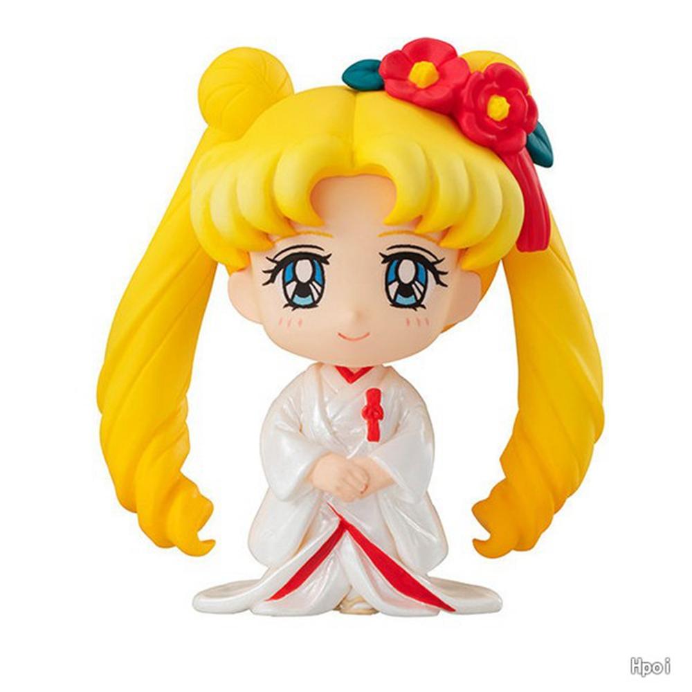 5PCS Anime Sailor Moon S Figure Cartoon Figuarts Mini Kaiou Michiru Tomoe aru Meiou Setsuna Toys For Girls Model Gift Dolls