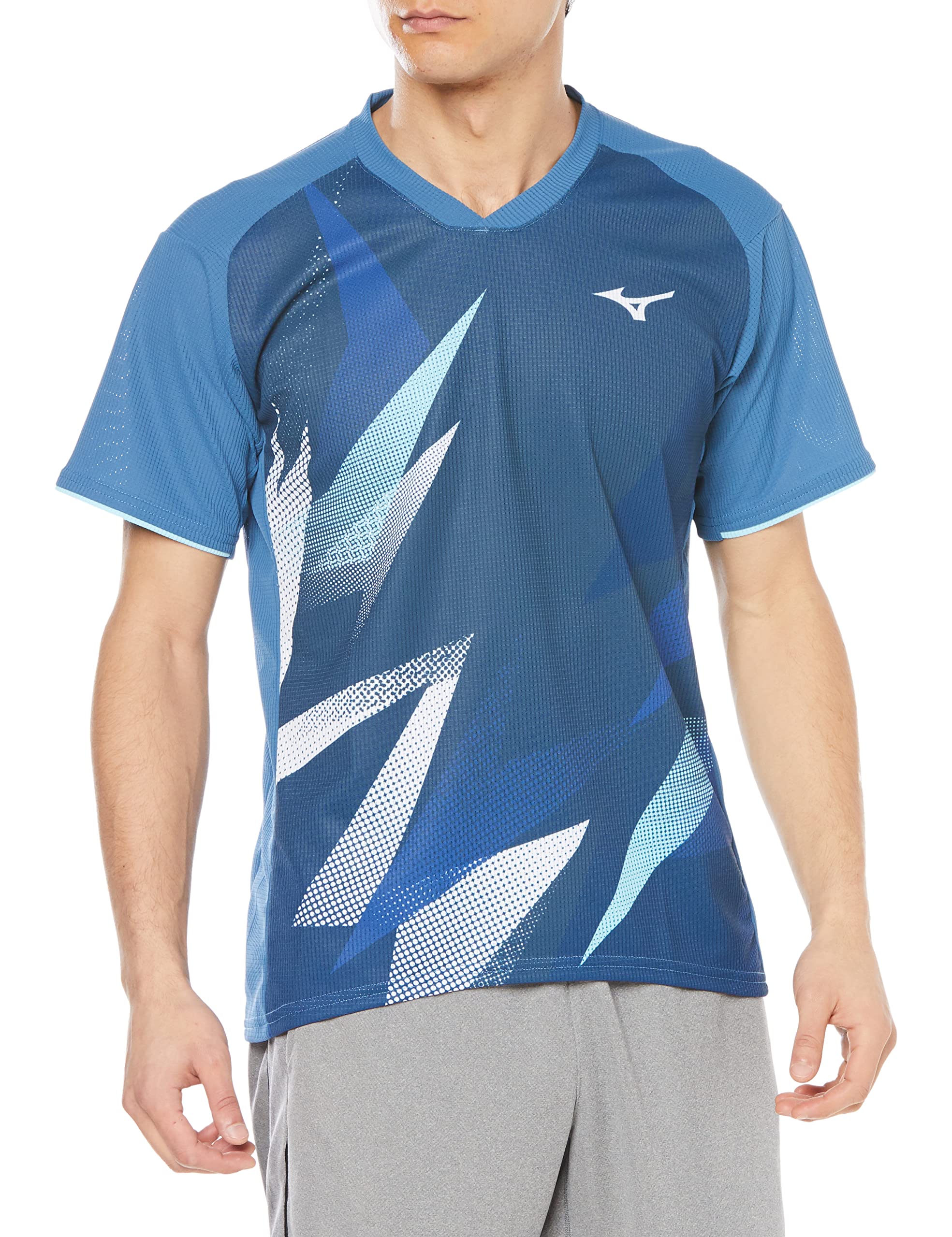 

Badminton Wear Dry Aeroflow Game Shirt Short Sleeve Highly Ventilated Easy to Move 72MAA001 Blue Navy M [Mizuno]