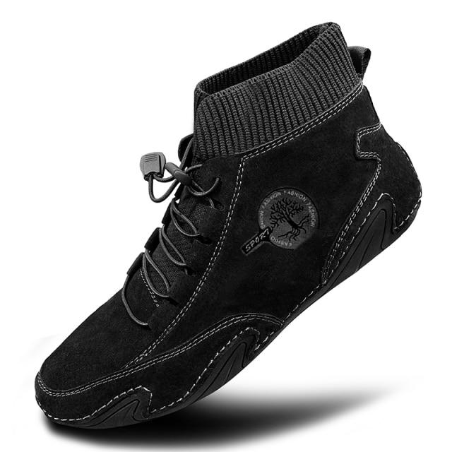 Herrenschuhe aus Leder Neue Freizeitschuhe Herren Slipper Wasserdicht Leicht Handgefertigt High-Top-Sneakers Stiefel Rutschfest Große Größe 48