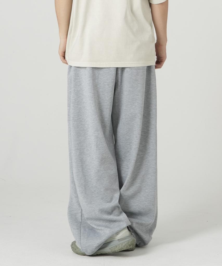 ROCKED GARAGE Unisex Peira Two-Way Double Pintuck Balloon Wide Training Pants All Seasons_Gray
