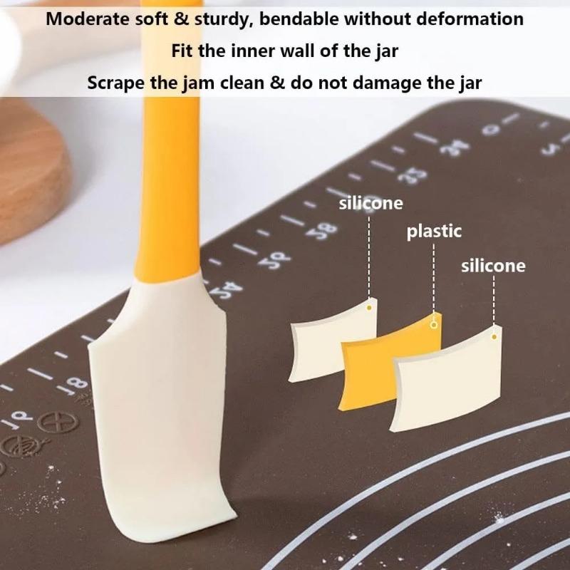 Silicone Jam Spatula with Can Opener End Multi Purpose Spreaders for Jar Peanut Butter Jelly Chocolate Spreader Mixing Scraper