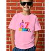 European sizes Boys' Short Sleeve T-Shirt Compatible for Valentine's Day & New Year Gifts - Summer Casual Round Neck Tee with Number 67 Print