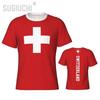 Swiss Switzerland MMA Boxing Muay Thai T-shirt National Flag Print 3D Training Unisex Men Women Quick Dry Fitness Gym Sport Workout Casual Streetwear
