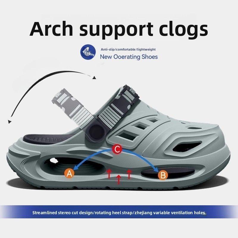 Pantofole Fresche Resistenti all'Usura Antiscivolo con Supporto per Arco Plantare Suola Morbida per Indossare Suola Spessa Traspiranti Anti Odore Scarpe Estive con Fori