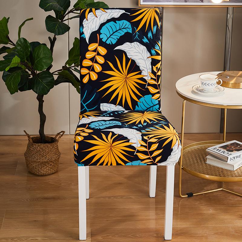 

1Piece Printed Dining Room Chair Cover Spandex Elastic Stretch Slipcovers for Kitchen Hotel Banquet Living Room Home Decoration Universal Size 1PC