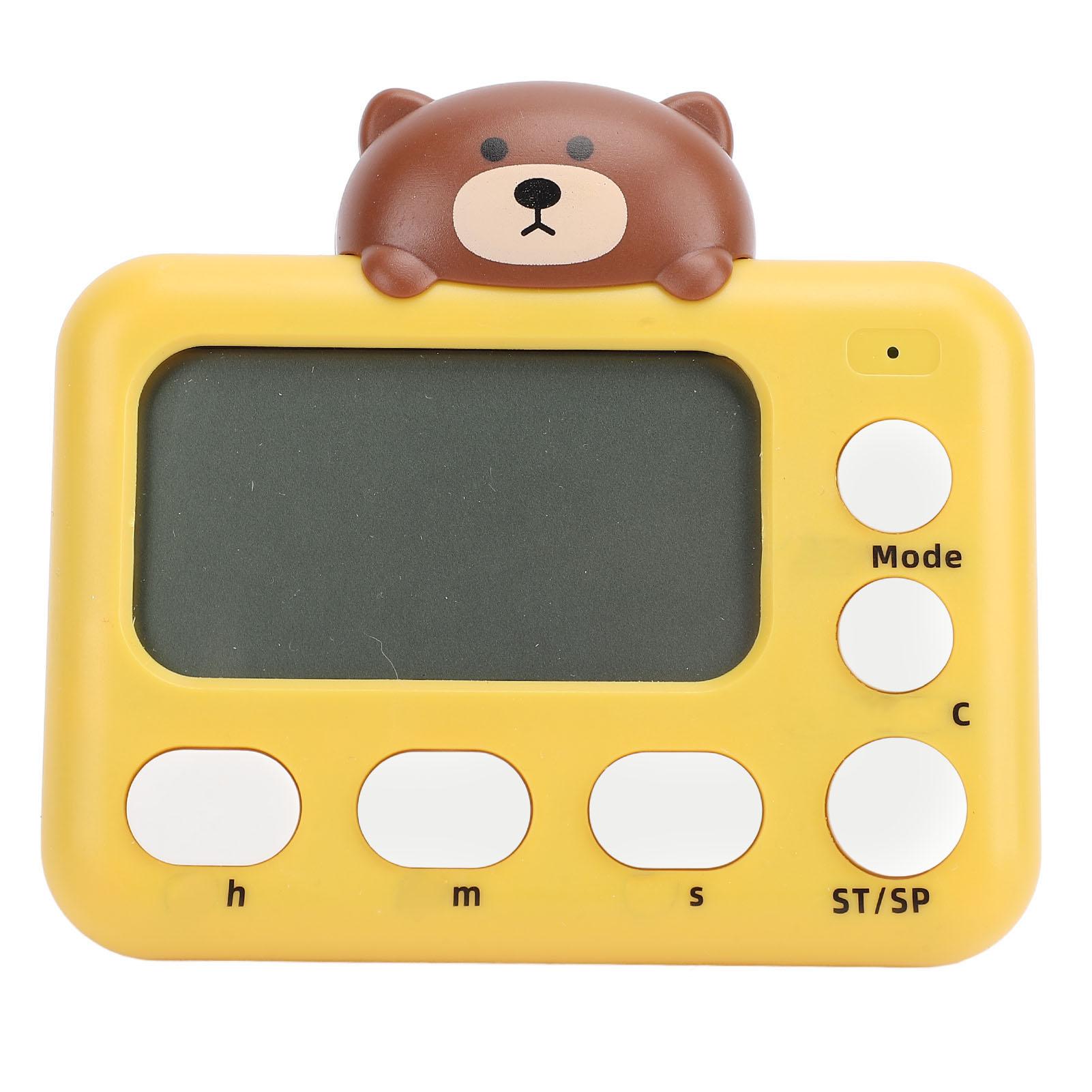 

Digital Kitchen Timer LCD Display Multifunctional Portable Cartoon Cooking Timer for Studying Bear
