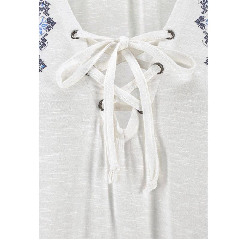 Elegant Women Blouse T-shirt With Summer Print And V-neck Sleeveless Straps Vest