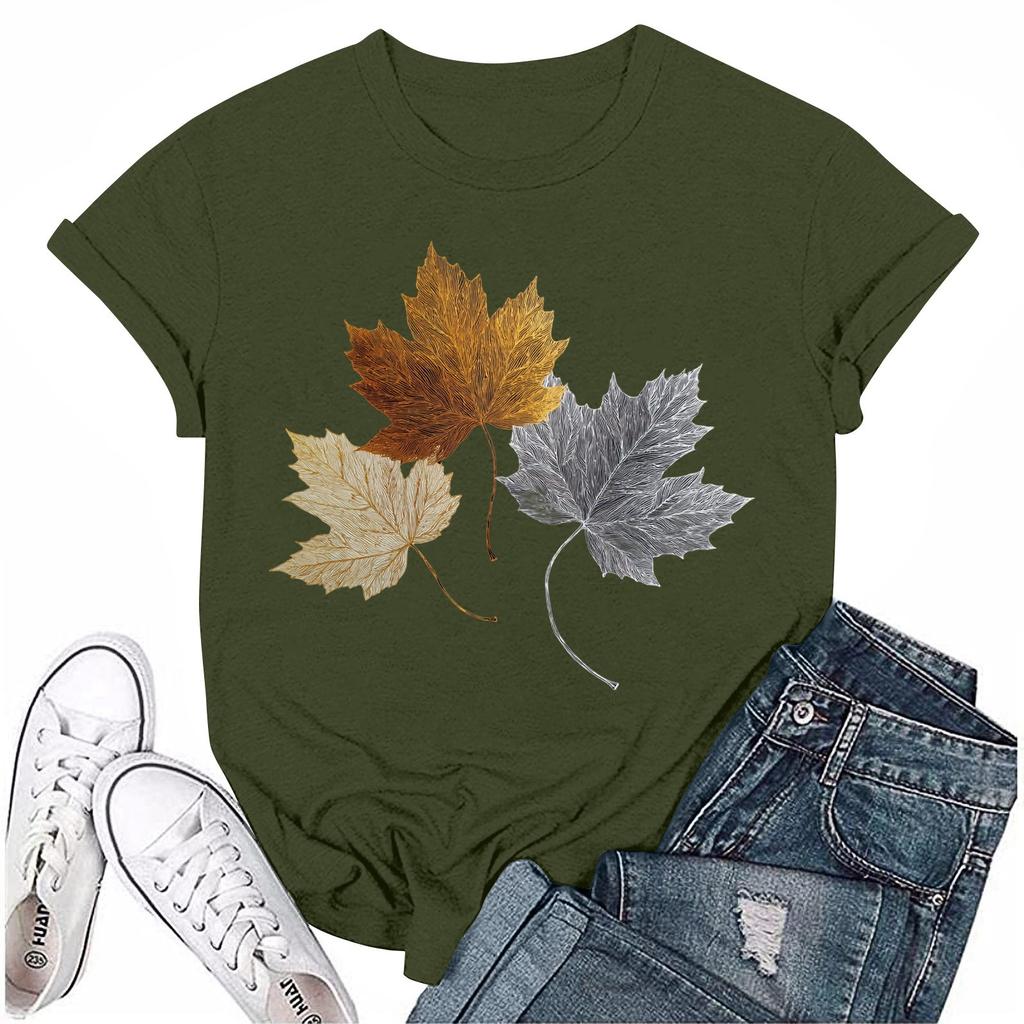 Mode Femme Décontracté Imprimé Col Rond Manches Courtes T-Shirt Haut T-Shirt Haut Haut