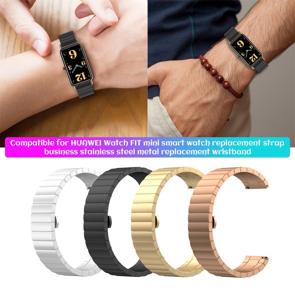 Watch Band Compatible for Huawei Watch FIT Mini Smartwatch Stainless Steel Metal Replacement Strap Smart Watch