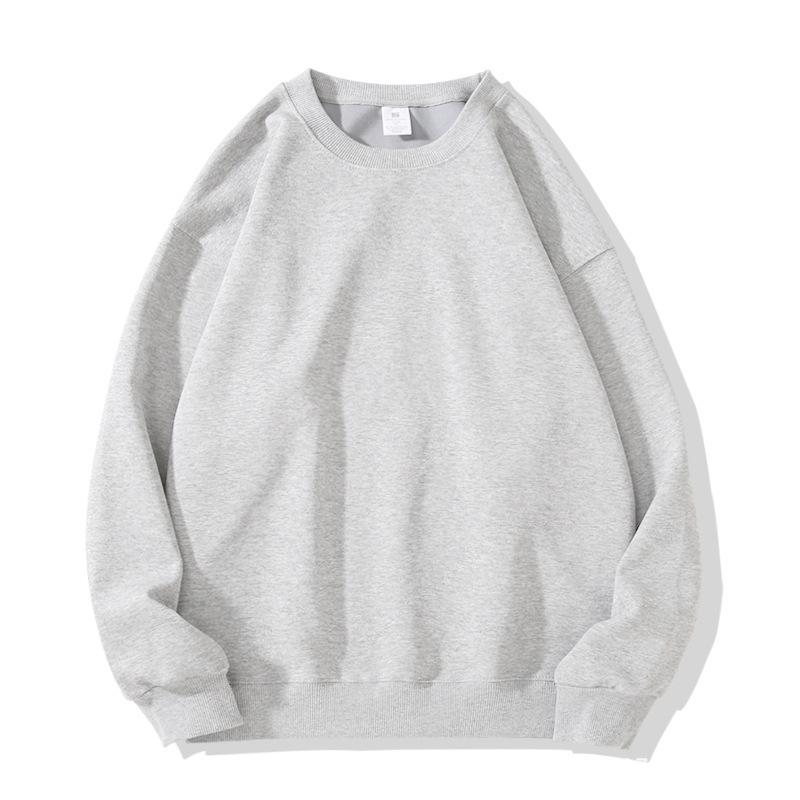 Europe and the United States new autumn and winter crew neck sweater women's top long sleeve white solid color loose girls spring and autumn models 