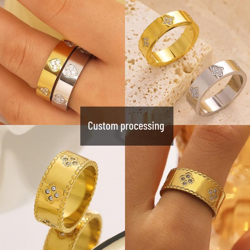 Custom High-End Titanium Steel Couple Rings - Personalized Wedding DIY Jewelry Accessories All-inclusive Material and Labor