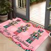 1pc, 2D Flat Printing Nutcracker Christmas Entrance Doormat, Non-Slip Machine Washable Easy-to-Clean Polyester Mat, Suitable for Home and Outdoor Deco