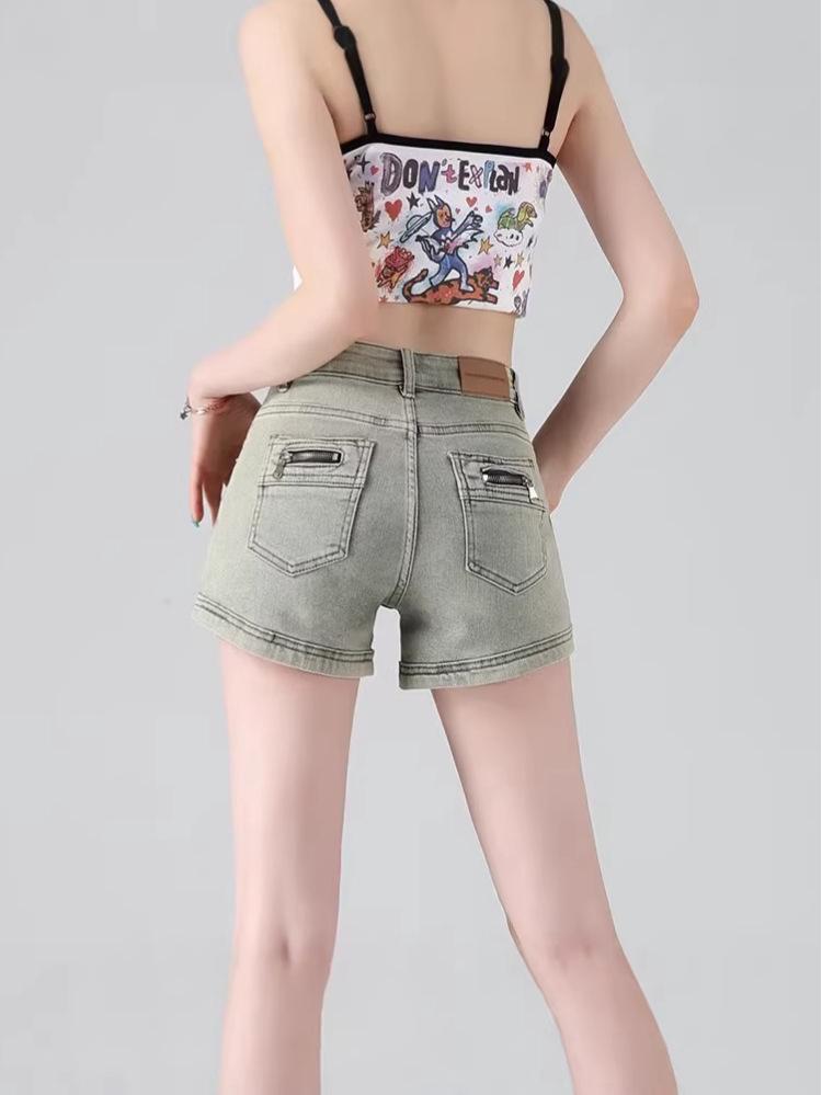 Summer 2026 American Spicy Girl A-Line Denim Hot Pants: Women’s Slimming Straight Super Short Shorts