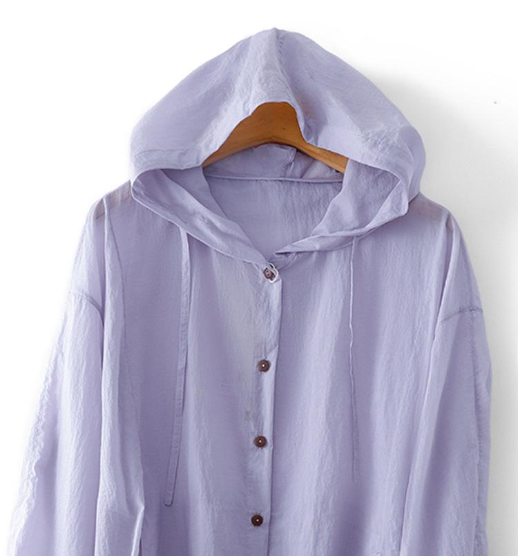 2025 Summer Plus Size Lightweight Hooded Beach Sun Protection Shirt
