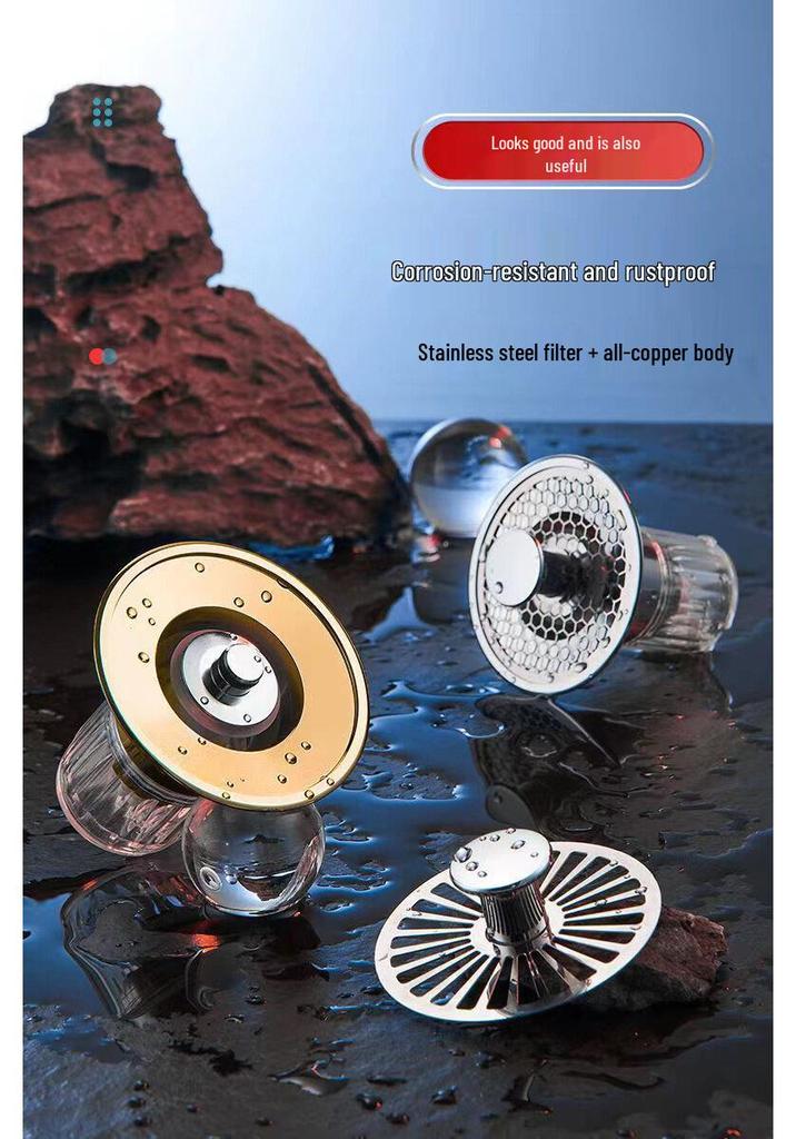 Anti-Insect & Odor Brass Basin Pop-up Stopper Filter Core