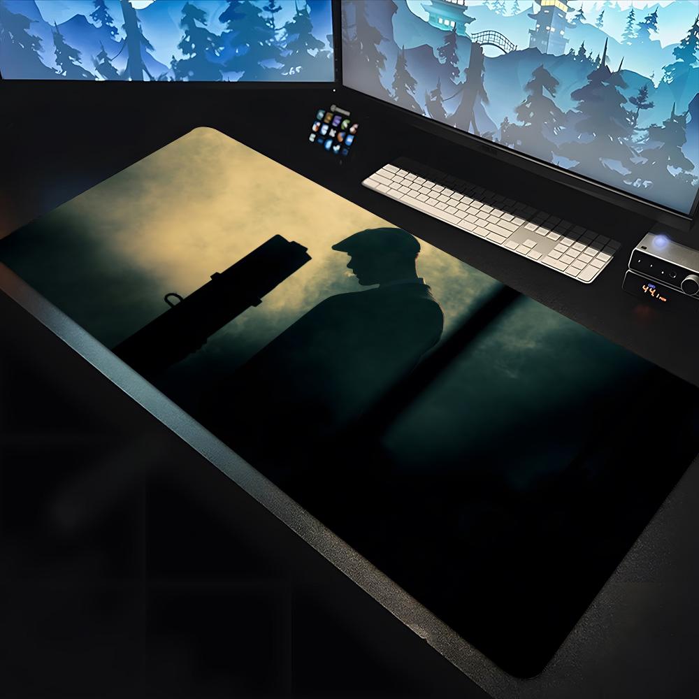 Peaky Blinders Backlight Mouse Pad Large The New Keyboard Mouse Desk Pad Non-slip Rubber Gaming Mouse Pad Laptop Carpet 1200x600