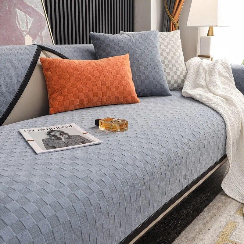 

Роскошный сетчатый чехол для дивана, подушка для четырех сезонов, универсальное диванное полотенце, противоскользящий синельный чехол для дивана с защитой от кошачьих царапин для гостиной 70x70cm 1pcs