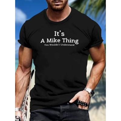Men's Casual Outdoor Graphic 3D Print Crew Neck Summer Sportswear T-Shirt