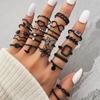 Black Butterfly Diamond Engraved Ring   Pearl Ring Set For Women