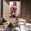 Pósteres con pinturas en lienzo para mujer, impresiones sexys para leer revistas en el baño, imágenes artísticas de pared para decoración del baño, Cuadros