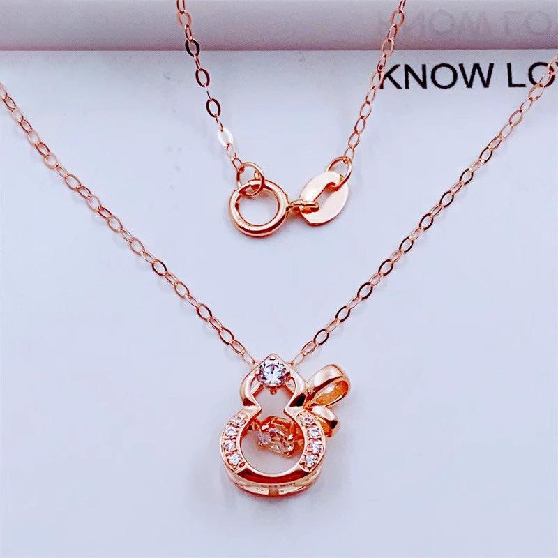 

Изысканный российский кулон из 585 фиолетового золота со смарт-цирконом, простой и модный полый кулон-тыква с покрытием из розового золота. (single pendant)