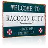 Metal Tin Sign Personality Retro Resident Welcome To Raccoon City, Umbrella Sign Home, Home Material Iron Sign, Style Metal Deco