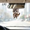 Creative Cat Gifts for Teens Acrylic Car Hanging Decor, Cute 2D Flat Rearview Mirror Transparent Ornament Pendant, Kawaii Keychain Accessories,