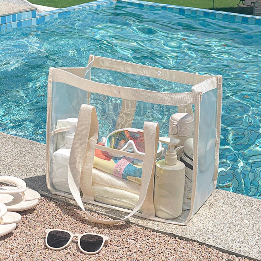Large Capacity Swimming Storage Bag Waterproof Beach Handbag Simple Transparent Makeup Bag  Fitness
