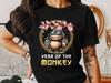 Chinese New Year Monkey T-Shirt, Lunar New Year Zodiac Monkey Tee, Year of the Monkey Shirt, Fun Boho Monkey Graphic Tee
