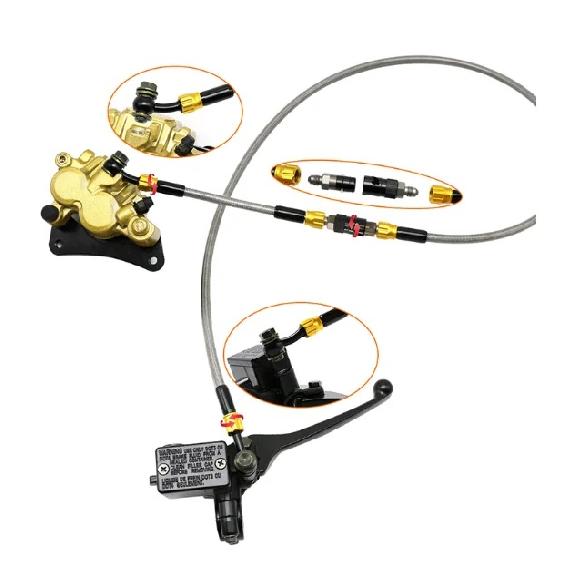Quick-Release Brake Line Adapter Kit, Aluminum Motorcycle Brake Fluid Connector with Universal Fit for Honda/Yamaha Dirt Bikes