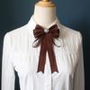Coffee Brown Necktie Fashion School Uniform Bow Tie Solid Color Necktie for Women's Shirts