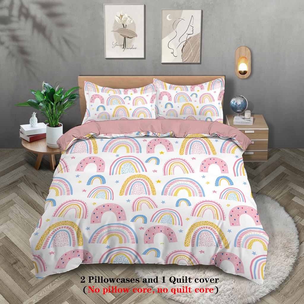 Bed Three-Piece Set Children'S Quilt Cover Pillowcase Boys And Girls 3D Printed Bedding