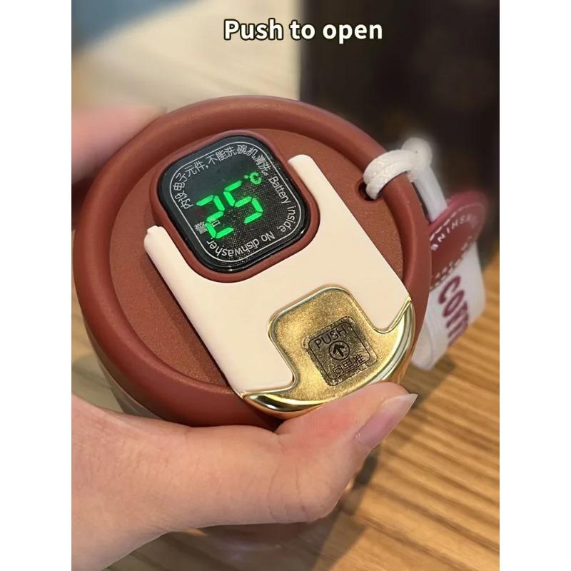 Thermos Stainless Cup Water Bottle Vacuum Cup Coffee Thermos Mug Leak-Proof Non-Slip Temperature Display Cup