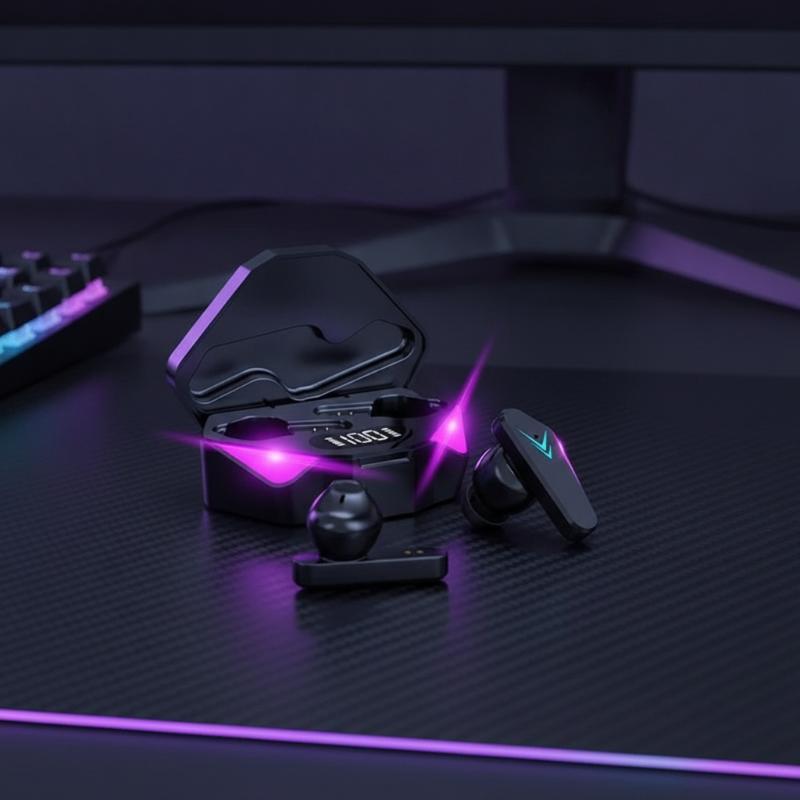 Wireless Gaming Earbuds Low Latency HD Mic RGB Light HiFi Sound For E Sports Mobile Gaming