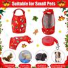 Kleintier Festival Kaninchen Weste Geschirr Leine Set Ausbruchsicher Rot/Grün für Hamster Mäuse Meerschweinchen mit Weihnachtskostüm