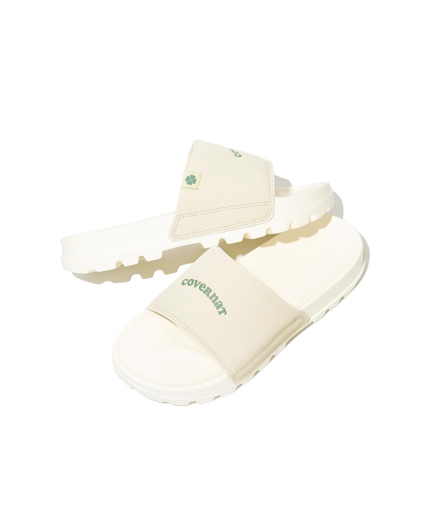 Covernat Woman Clover Heart Label Slide Ecru