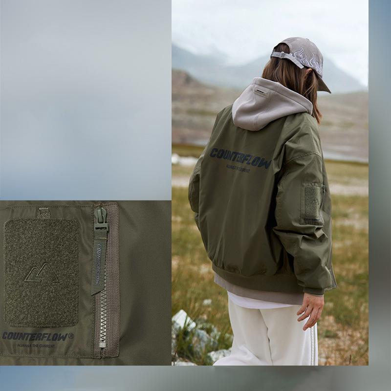 Li Ning CF Water Series S potiskem písmen Volná bunda s baseballovým límcem Unisex bunda Černá AJMT249-1