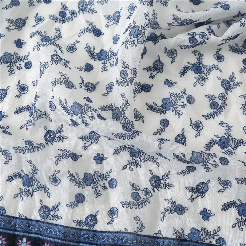 Women'S Bohemian Style Paisley & Floral Print Scarf - Lightweight, Breathable Polyester Shawl with Tassels for Travel
