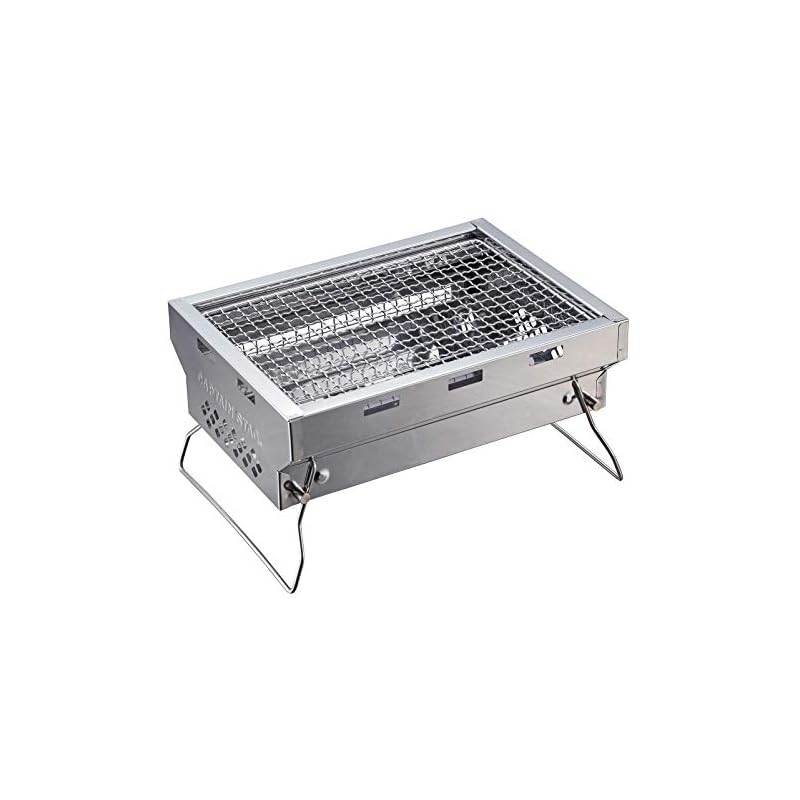 CAPTAIN STAG Stainless Steel Solo Grill Compact Size BBQ Grill UG-62