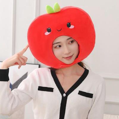 Plush Apple Hat Cap Lovely Apparel Headwear for Carnival Role Play Party Holiday