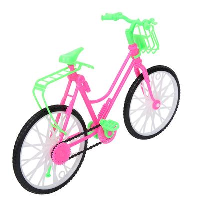 Toy Plastic Bike Bicycle With Basket For Pin Doll Outdoor Accessories