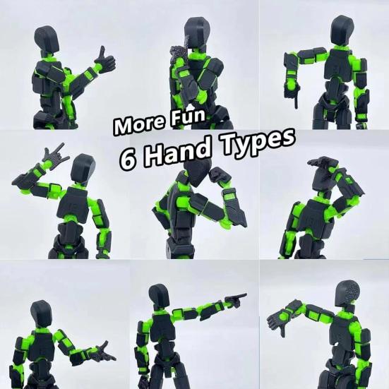 3D Printed Robot Action Figure with Accessories Movable Joints Robot Model Toy Articulated Dummy Figurine Decoration Ornament