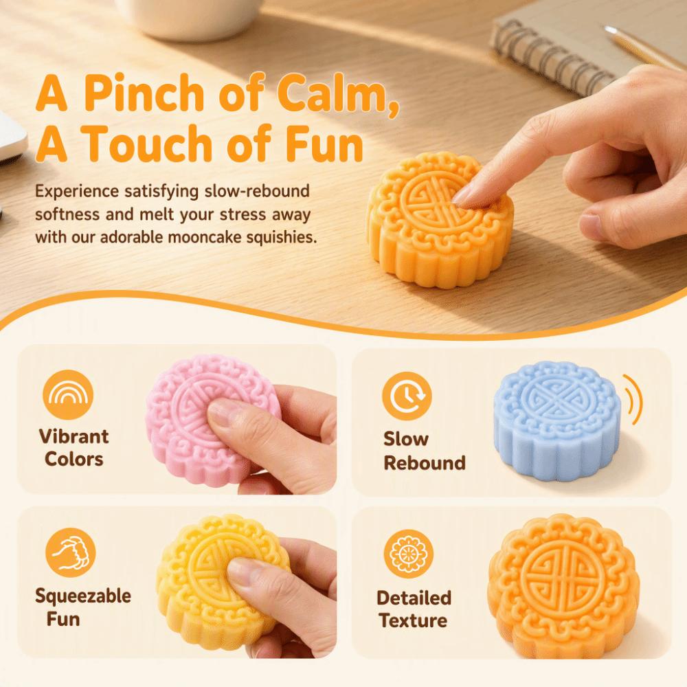 Kneading Mooncakes Squishy Toy Super Soft Slow Rebound Fidget Toy for Kids Adults