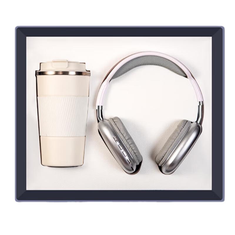 510ml Stainless Steel Coffee Cup  Bluetooth Headset Gift Set