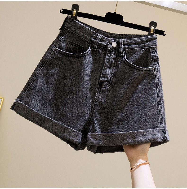 Women s A-Line High-Waisted Rolled Denim Shorts - 2020 Summer Collection Extra Large