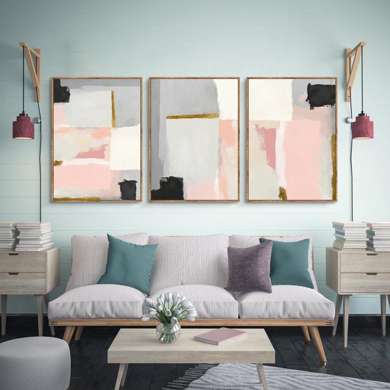 

Розовый и серый, черный, абстрактная краска, картина, принт, минималистичный настенный художественный холст, картина, постер, скандинавская картина, декор для гостиной