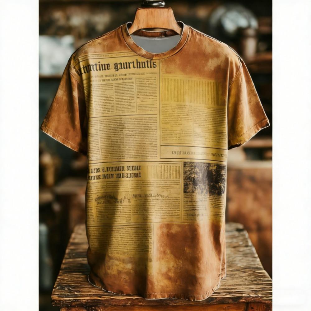 Vintage Print Men's T-Shirts Europe America Fashion Street Short Sleeve Tee Shirts Outdoor Casual Clothing T-shirt Women Tees Tops